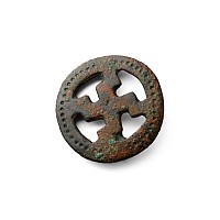 Anglo-Saxon Bronze Gammadion Disc Brooch