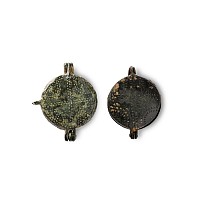 Medieval Bronze Portable Hinged Mirror Case Group