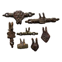 Medieval Knight's Bronze Heraldic Horse Harness Pendant Hanger Group