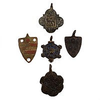 Medieval Knight's Bronze Heraldic Horse Harness Pendant Group
