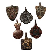 Medieval Knight's Bronze Heraldic Horse Harness Pendant Group