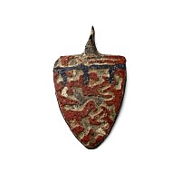 Medieval Knight's Enamelled 'Son of King Edward I' Bronze Heraldic Horse Harness Pendant