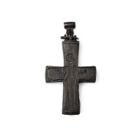 Byzantine Bronze Reliquary Cross Pendant