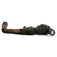 Roman Iron Key with Bronze Lion Handle