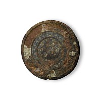 Roman Bronze Plate Mount with Millefiori