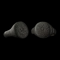 Saxon Period Bronze Ring with Running Scrolls