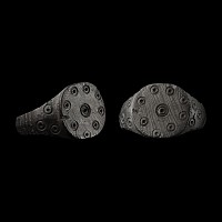 Medieval Bronze Ring with Ring-and-Dot Motifs