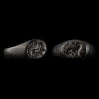 Greek Bronze Ring with Panther