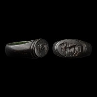 Greek Bronze Ring with Horse