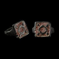 Medieval Bronze Ring with Lozenge and Pellets