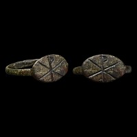 Late Roman Bronze Ring with Chi Rho