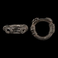 Celtic Silver Ring with Coiled Bezel
