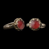 Post Medieval Silver Ring with Cabochon