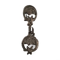 Tudor Tinned Bronze Moon and Star Fastener Pair