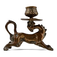 Victorian Brass Gothic Revival Candlestick