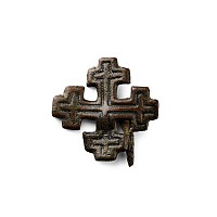 Medieval Bronze Knight's Holy Sepulchre Badge with Pin
