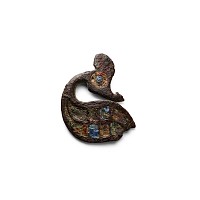 Celtic Enamelled Bronze Dragonesque Brooch