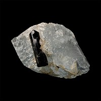 Tourmaline Crystal on Aquamarine Mineral Display Specimen