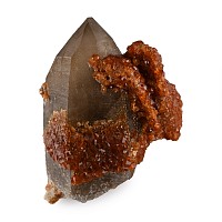 Spessartine Garnet with Smoky Quartz Mineral Display Specimen