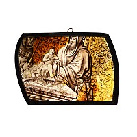 Medieval Stained Glass Panel Showing the Presentation in the Temple