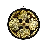Medieval Stained Glass Panel with Quatrefoil