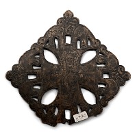 Medieval Brass Cross with God the Father and an Evangelist