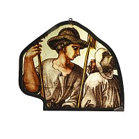 Stained Glass Panel with Two Shepherds