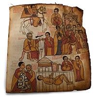 Large Ethiopian Manuscript Page from the Miracles of Mary