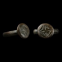 Medieval Bronze Ring with Star Motif