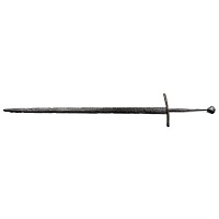 Massive Medieval Iron Two-Handed Knight's Sword with Crosses on Guard