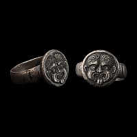 Roman Style Silver Ring with Gorgon