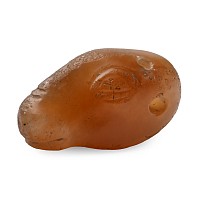 Mesopotamian Chalcedony Sheep's Head Amulet