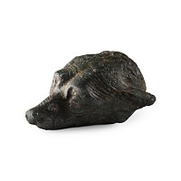 Roman Bronze Head of a Dog