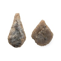Stone Age Flint Arrowhead Group