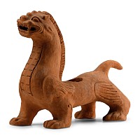 Chinese Han Style Terracotta Mythical Beast Candle Holder