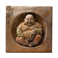 Chinese Ming Terracotta Tile with Chubby Buddha