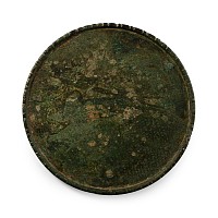 Medieval Bronze Platter with Decorated Edge
