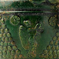 Roman Green Glazed Terracotta Cup with Signature