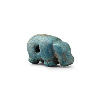 Egyptian Light Blue Faience Hippopotamus Amulet