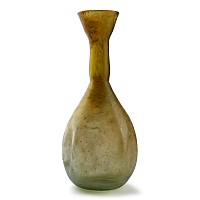 Large Roman Dimple-Sided Glass Flask