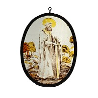 Post Medieval Stained Glass Panel of a Military Saint