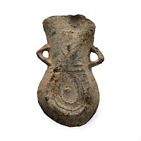 Medieval Lead Pilgrim's Holy Water Ampulla with Ecclesiastical Symbols