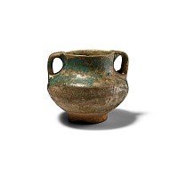 Western Asiatic Turquoise Glazed Handled Jar
