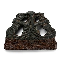Viking Age Bronze Fire Steel with Figure and Animals