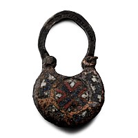 Byzantine Enamelled Bronze Bifacial Temple Ring