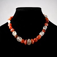 Roman Rock Crystal and Carnelian Bead Necklace String