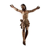 Post Medieval Painted Wooden Figure of Christ