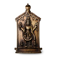 Copper-Alloy Devotional Plaque with Standing Virabhadra