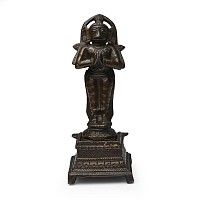 Copper-alloy Standing Hanuman Figure with Stand