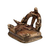 Copper-alloy Shiva Lingam Shrine with Nandi and Naga